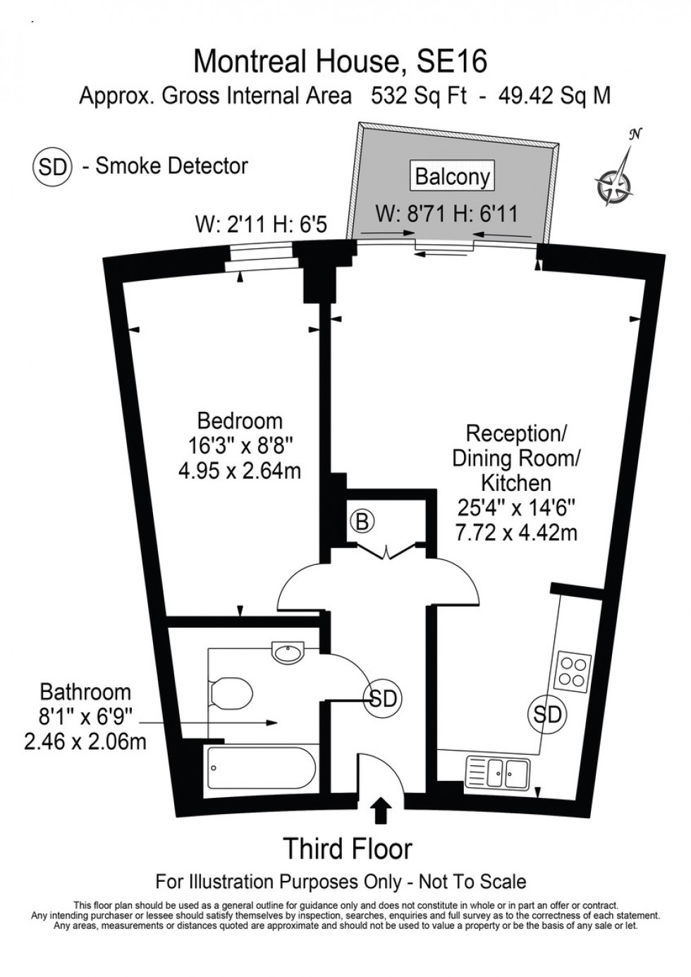 Floorplan for Montreal House, Maple Quays, SE16
