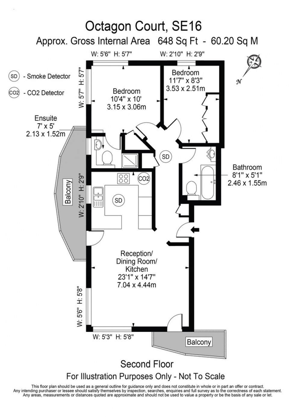 Floorplan for Octagon Court, Rotherhithe, SE16