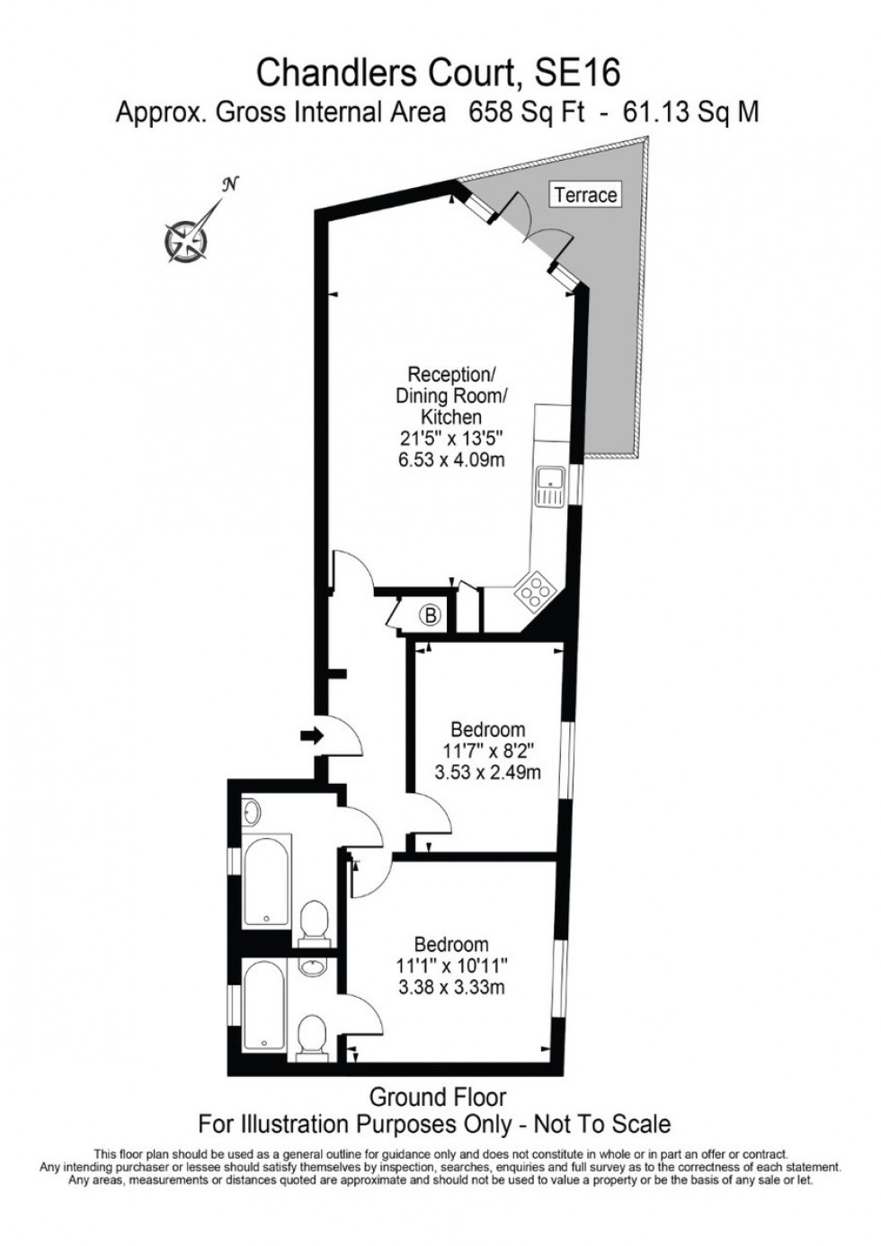 Floorplan for Chandlers Court, Canada Water, SE16