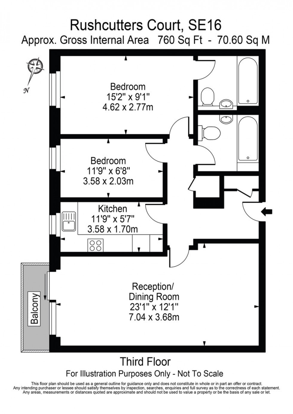 Floorplan for Rushcutters Court, SE16