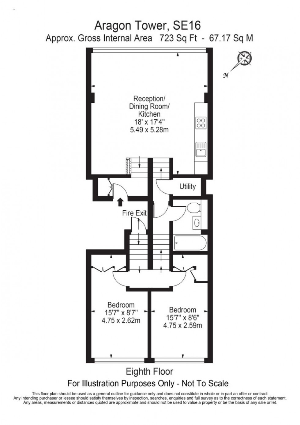 Floorplan for Aragon Tower, SE8
