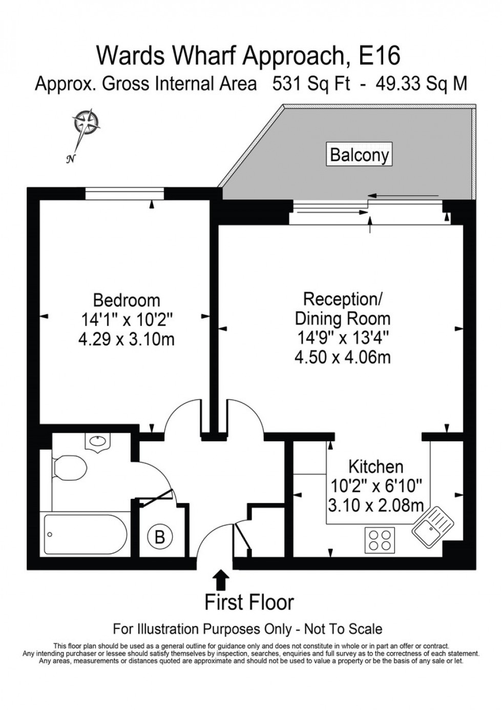 Floorplan for Wards Wharf Approach, London, E16