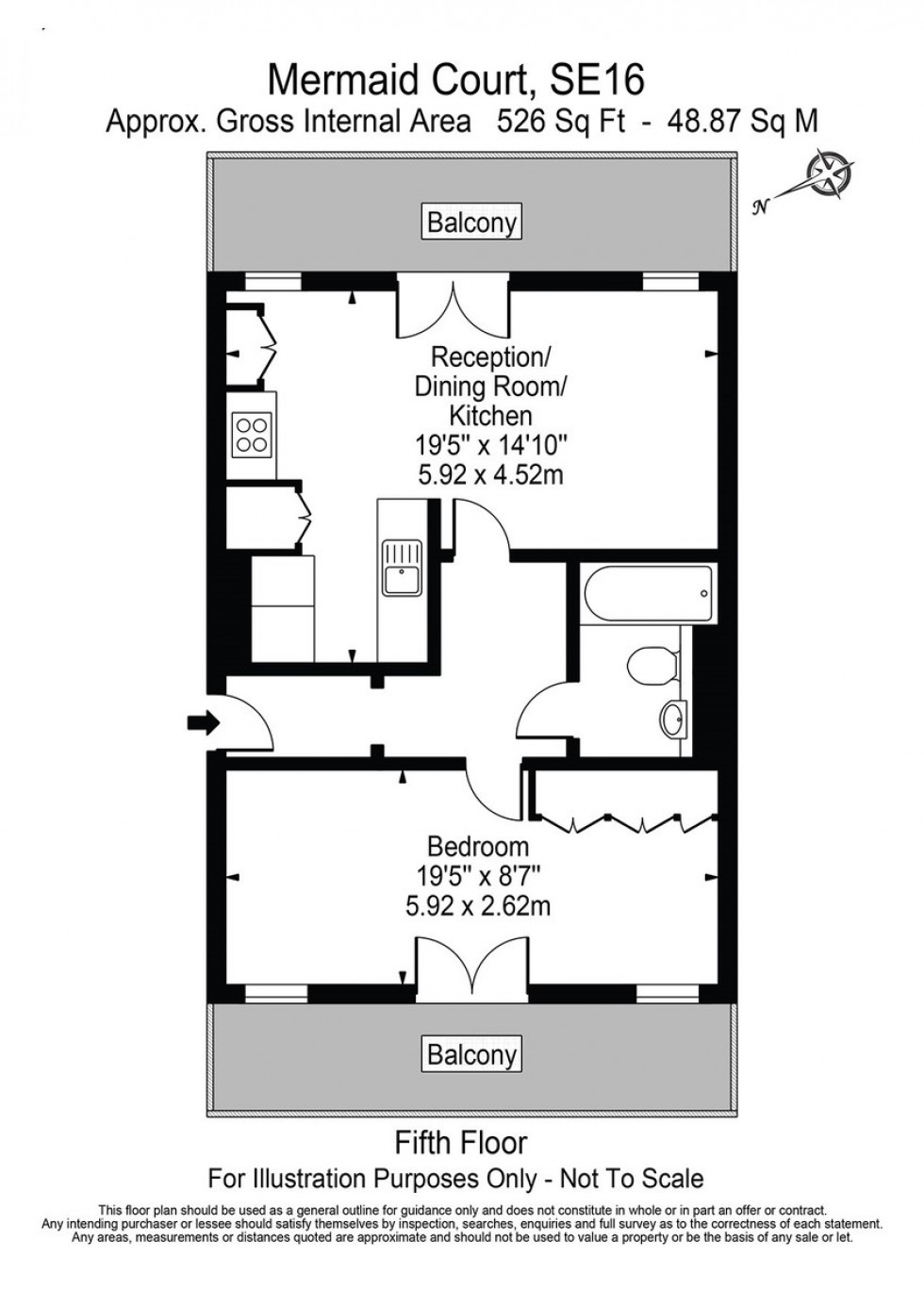 Floorplan for Mermaid Court, Rotherhithe Street, London, SE16