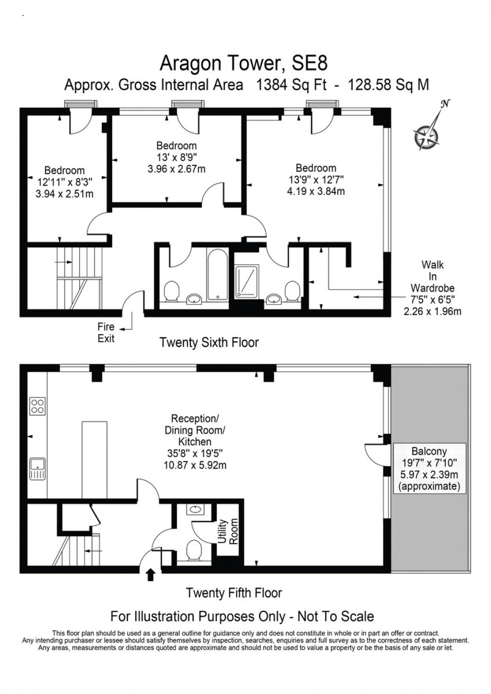 Floorplan for Aragon Tower, London, SE8