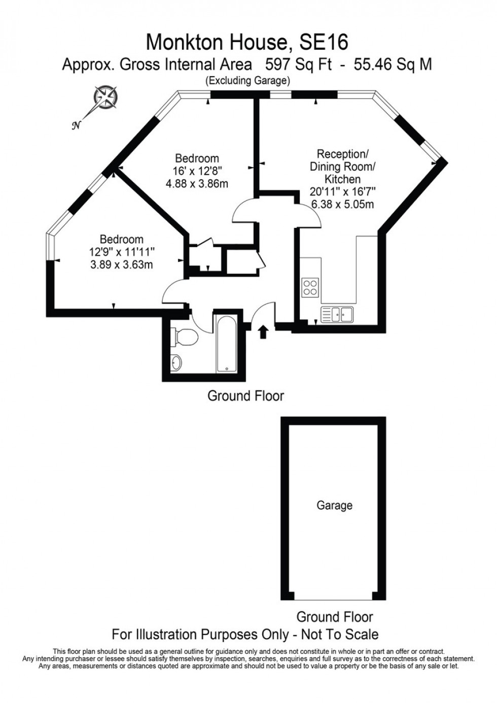 Floorplan for Monkton house, Wolfe Crescent, London, SE16