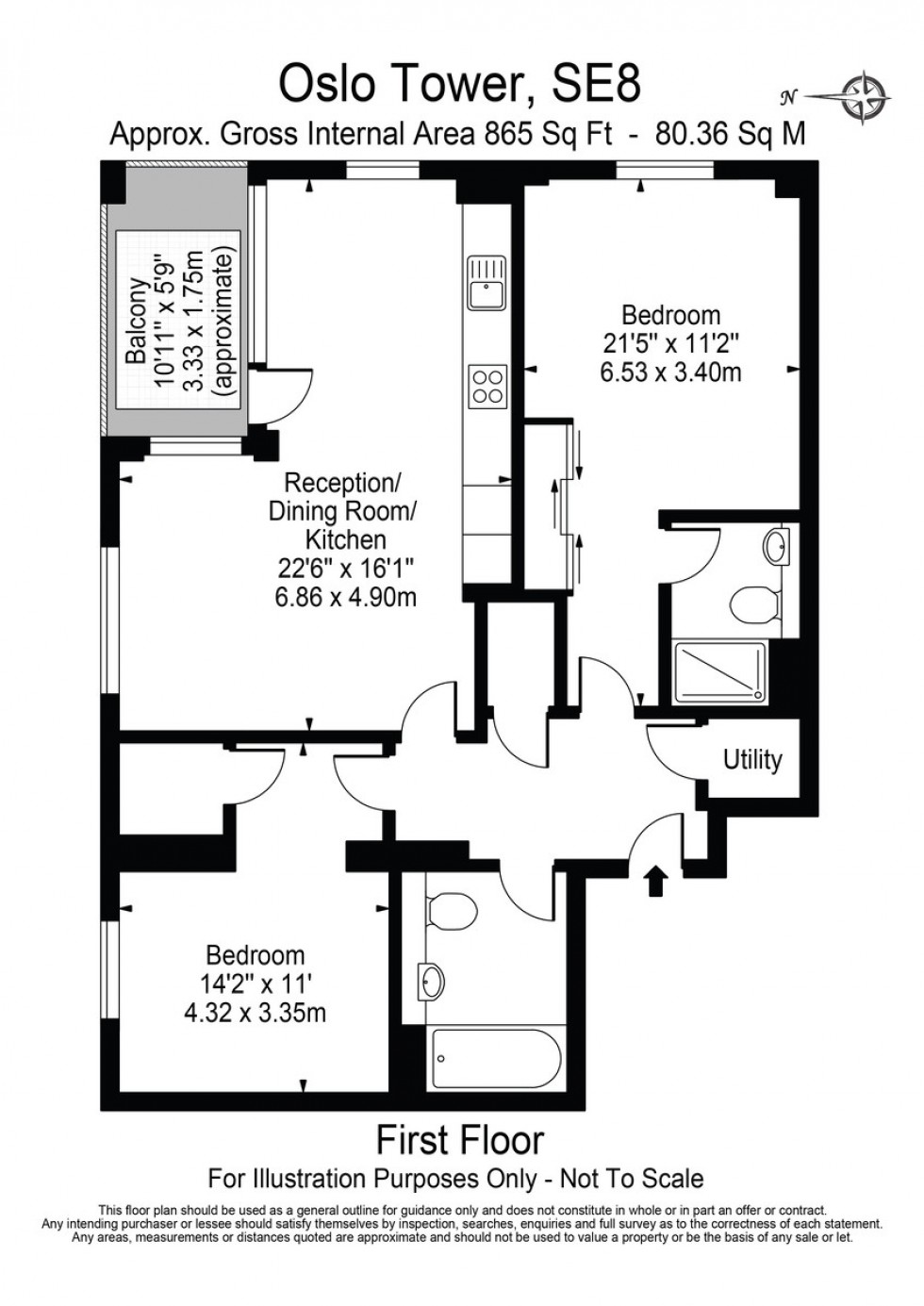 Floorplan for Oslo Tower, Greenland Place, SE8
