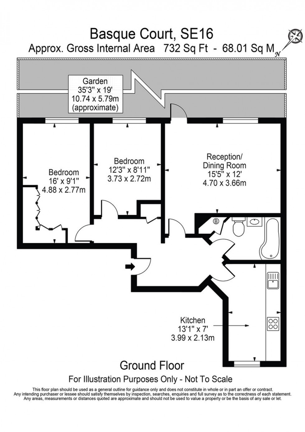Floorplan for Basque Court, London, SE16