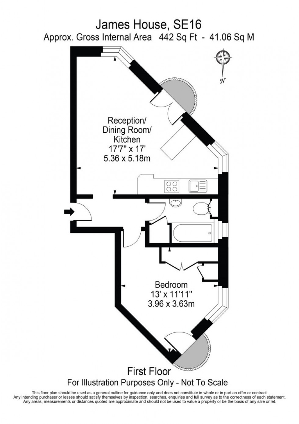 Floorplan for James House, Canada Water, SE16