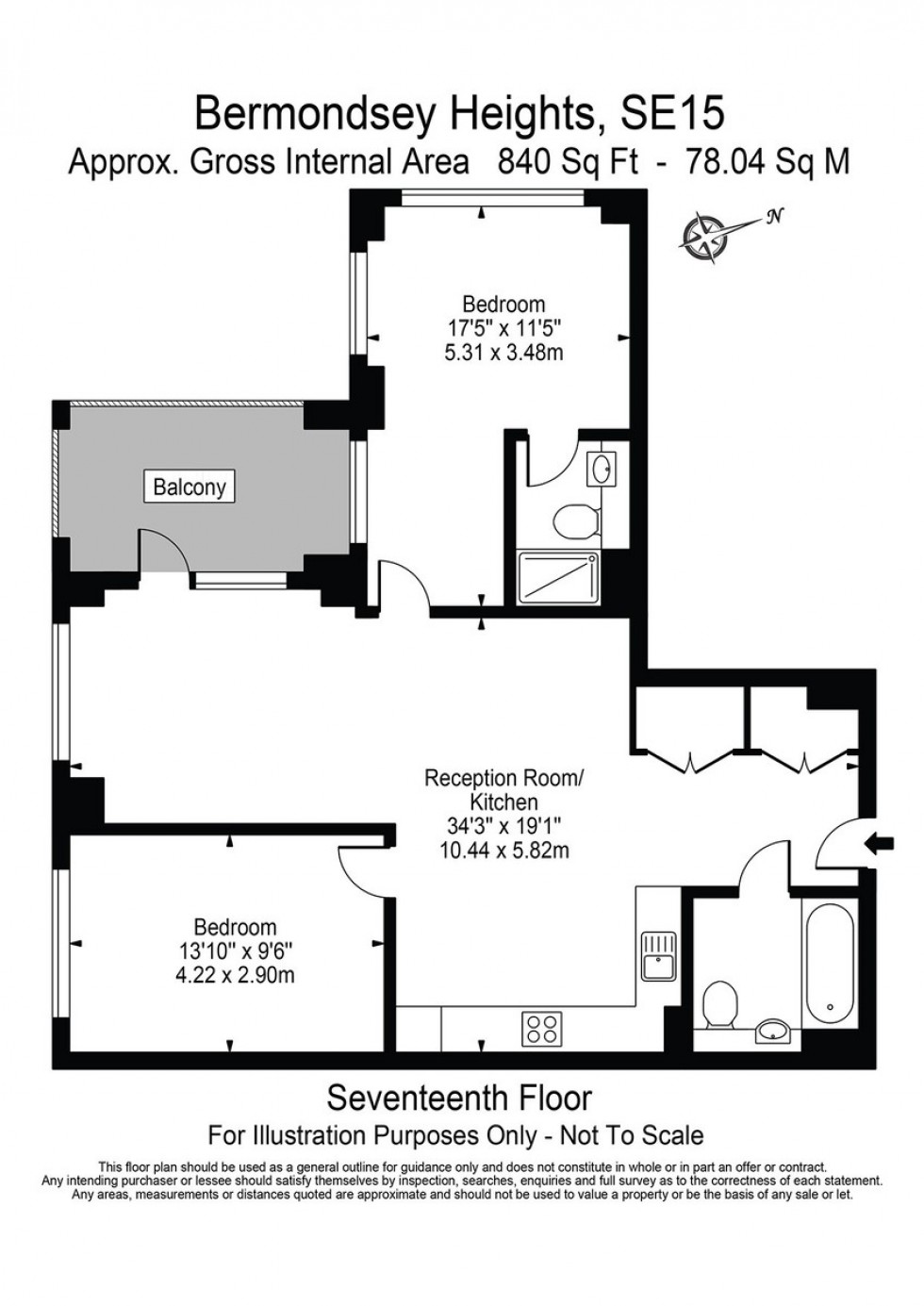 Floorplan for Bermondsey Heights, Bermondsey, SE15