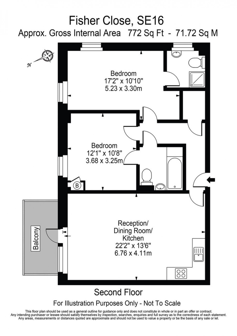 Floorplan for Fisher Close, London, SE16
