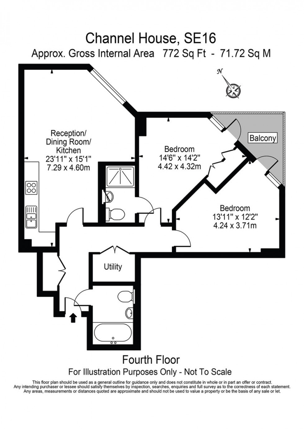 Floorplan for Water Gardens, Canada Water, SE16