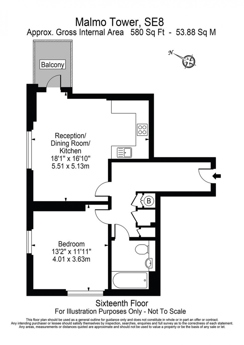 Floorplan for Malmo Tower, Greenland Place